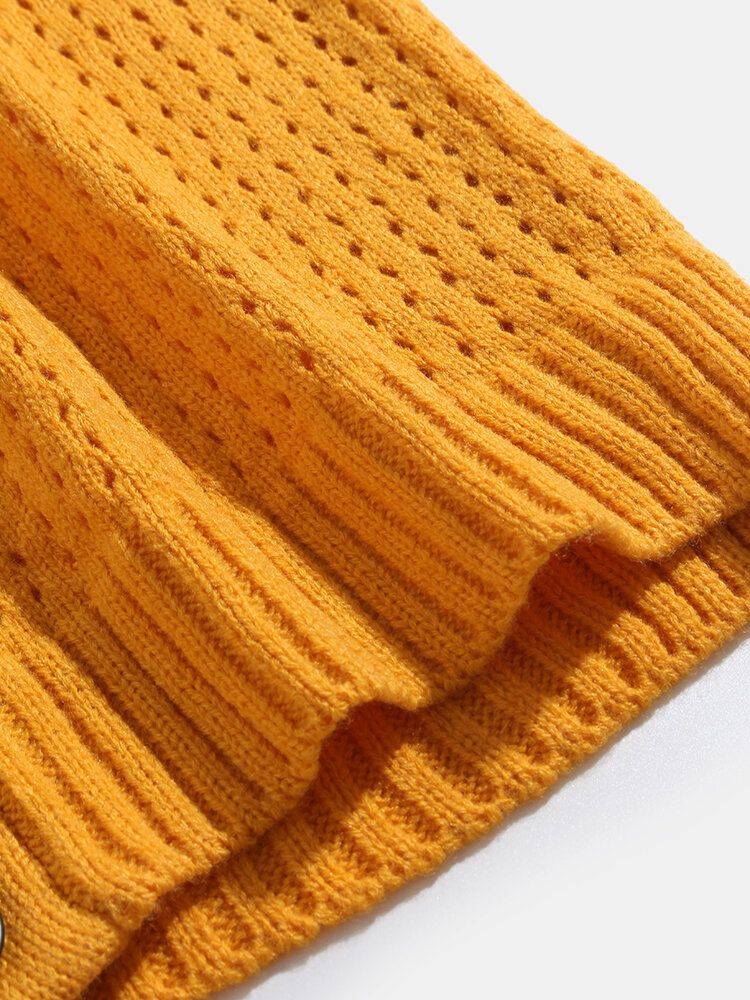 Cardigans À Manches Longues Décontractés En Tricot Côtelé Pour Hommes