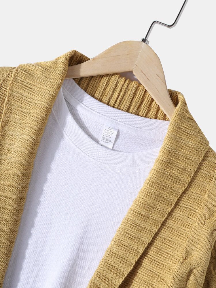 Cardigans Simples À Double Boutonnage En Couleur Unie Pour Hommes