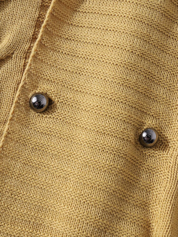 Cardigans Simples À Double Boutonnage En Couleur Unie Pour Hommes