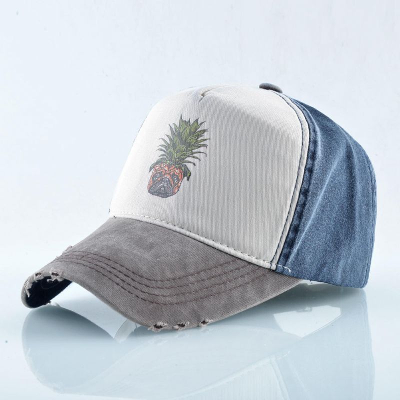 Casquette De Baseball Ananas Unisexe Casquette Délavée Casquette Hip Hop Cloutée