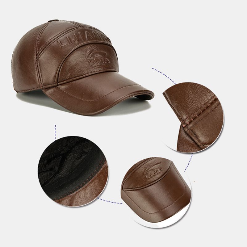 Casquette De Baseball Coupe-vent Pour Homme En Peau De Vache