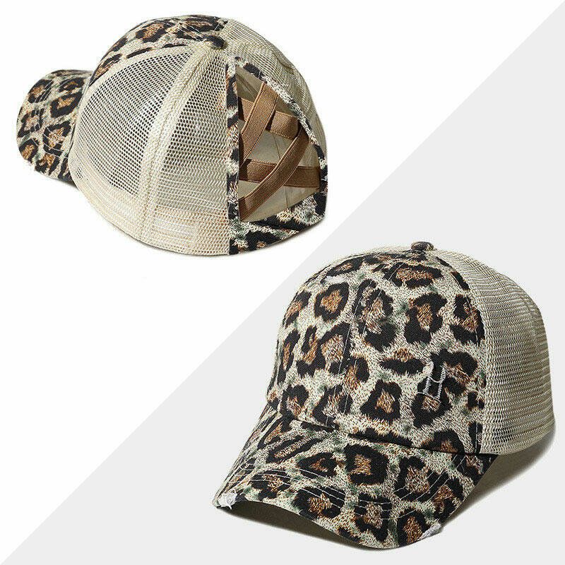 Casquette De Baseball En Maille Respirante En Coton Léopard Pour Femme