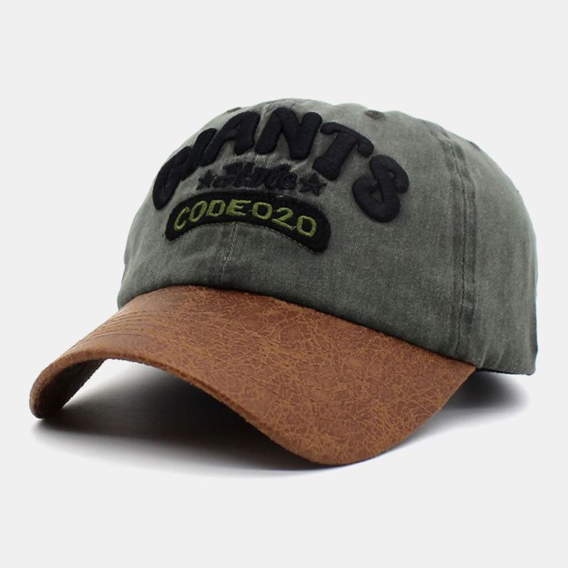 Casquette De Baseball Pare-soleil Unisexe En Coton Avec Motif De Broderie De Lettres En Cuir