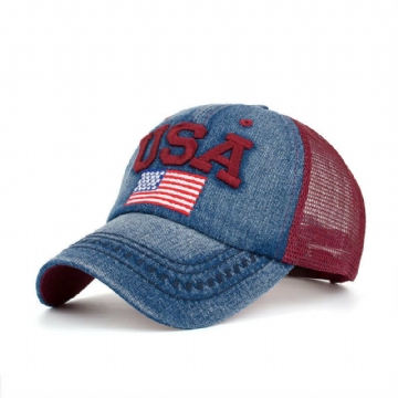 Casquette De Baseball Patriotique Vintage Unisexe Chapeau De Drapeau Américain En Détresse Élégant