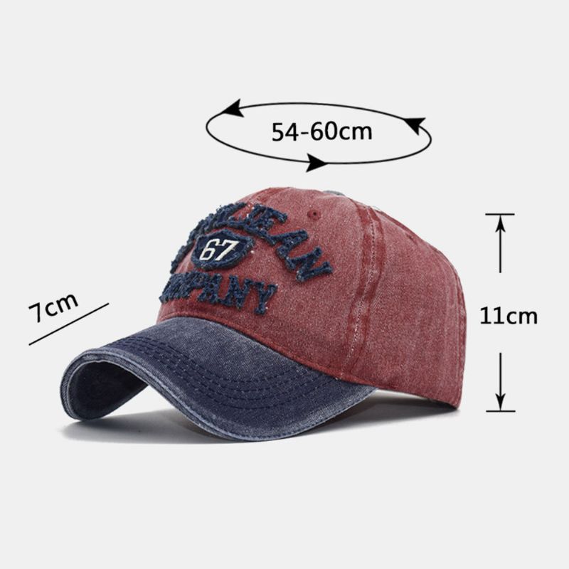 Casquette De Baseball Unisexe En Coton Délavé Make-old Lettre 3d Brodée Ajustable Pare-soleil