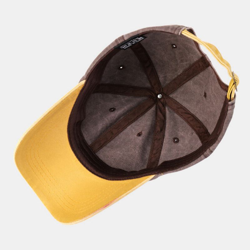 Casquette De Baseball Unisexe En Coton Lavé De Couleur Assortie À Bord Incurvé Extérieur Respirant Chapeau De Parasol Réglable