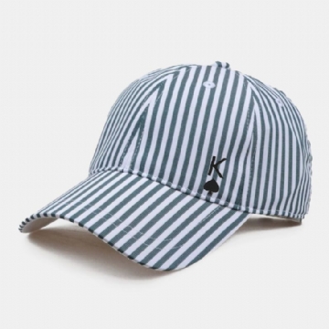 Casquette De Baseball Unisexe Rayée À Motif De Poker À Bord Incurvé Décontracté Sauvage Réglable Pare-soleil Chapeau Chapeau De Soleil