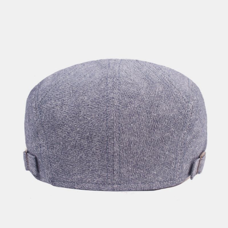 Casquette Béret En Coton Pour Hommes Couleur Unie Réglable Wild Forward Hat Flat Cap