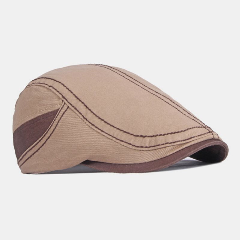 Casquette De Béret Réglable En Coton À Bord Court Pour Hommes British Retro Sunshade Respirant Forward Hat