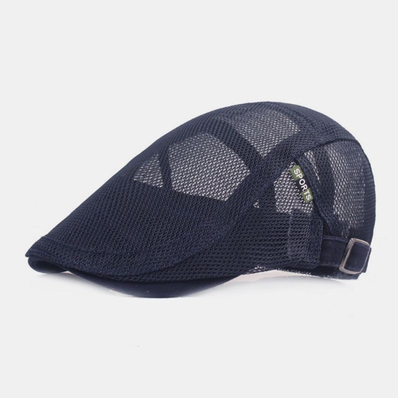 Casquette Béret Unisexe En Maille Pleine Été Cool Suncreen Respirante Casquette Plate Ivy Cap Driver Hat