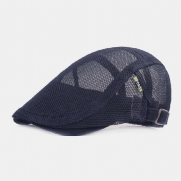 Casquette Béret Unisexe En Maille Pleine Été Cool Suncreen Respirante Casquette Plate Ivy Cap Driver Hat