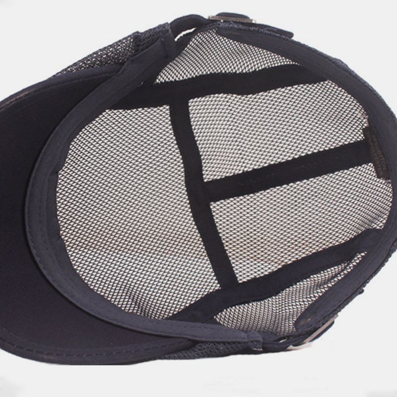 Casquette Béret Unisexe En Maille Pleine Été Cool Suncreen Respirante Casquette Plate Ivy Cap Driver Hat