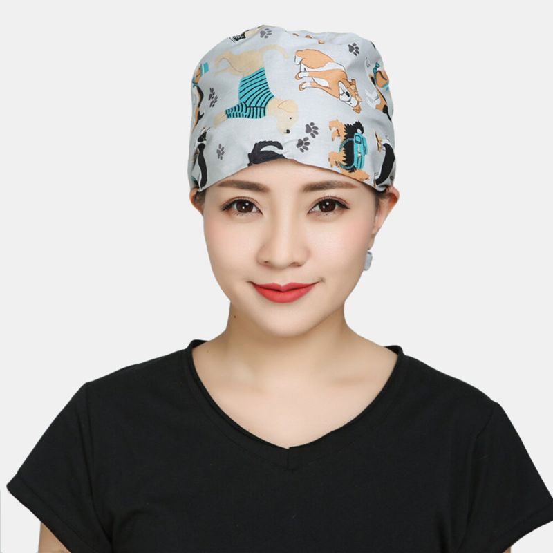 Casquette Chirurgicale Scrub Caps Chapeau D'esthéticienne Imprimé En Coton Anti-poussière