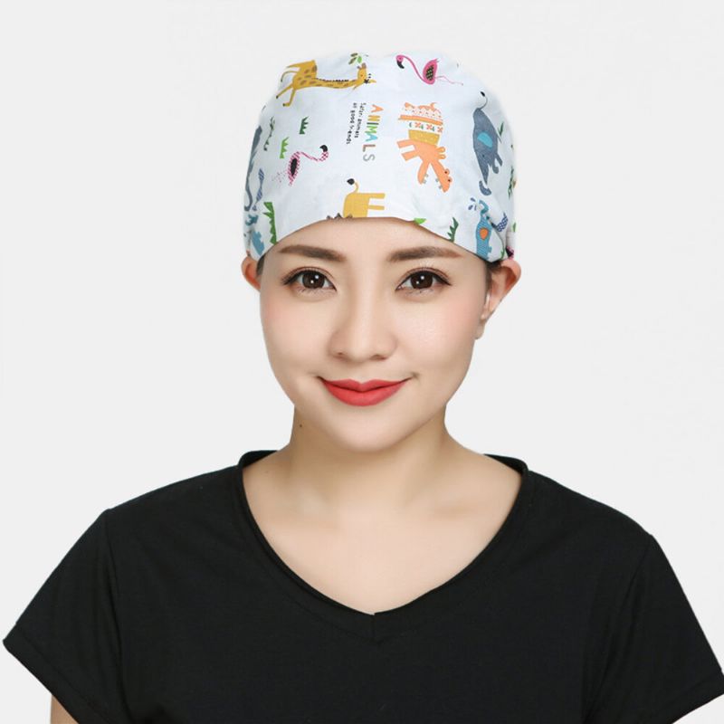 Casquette Chirurgicale Scrub Caps Chapeau D'esthéticienne Imprimé En Coton Anti-poussière