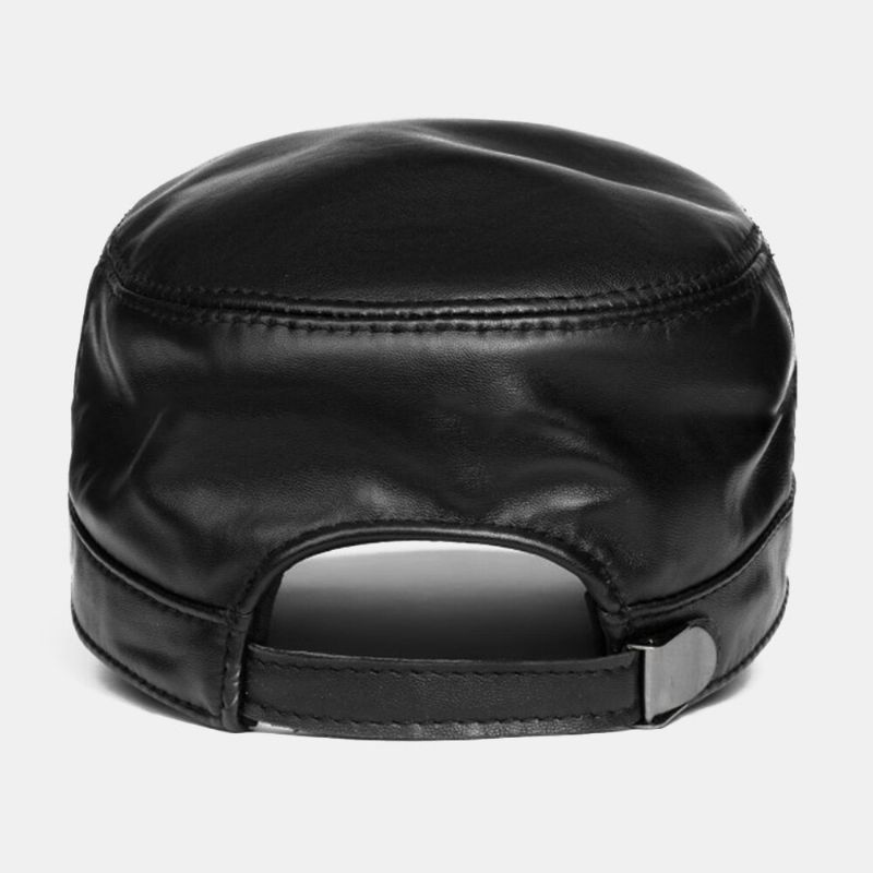 Casquette Militaire En Cuir Souple À Une Couche Pour Hommes