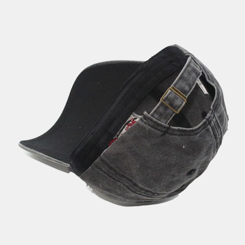 Casquette Unisexe En Sergé À Motif De Lettres Brodées En Trois Dimensions Casquette De Baseball Avec Protection Solaire Sauvage À Bord Incurvé Lavé