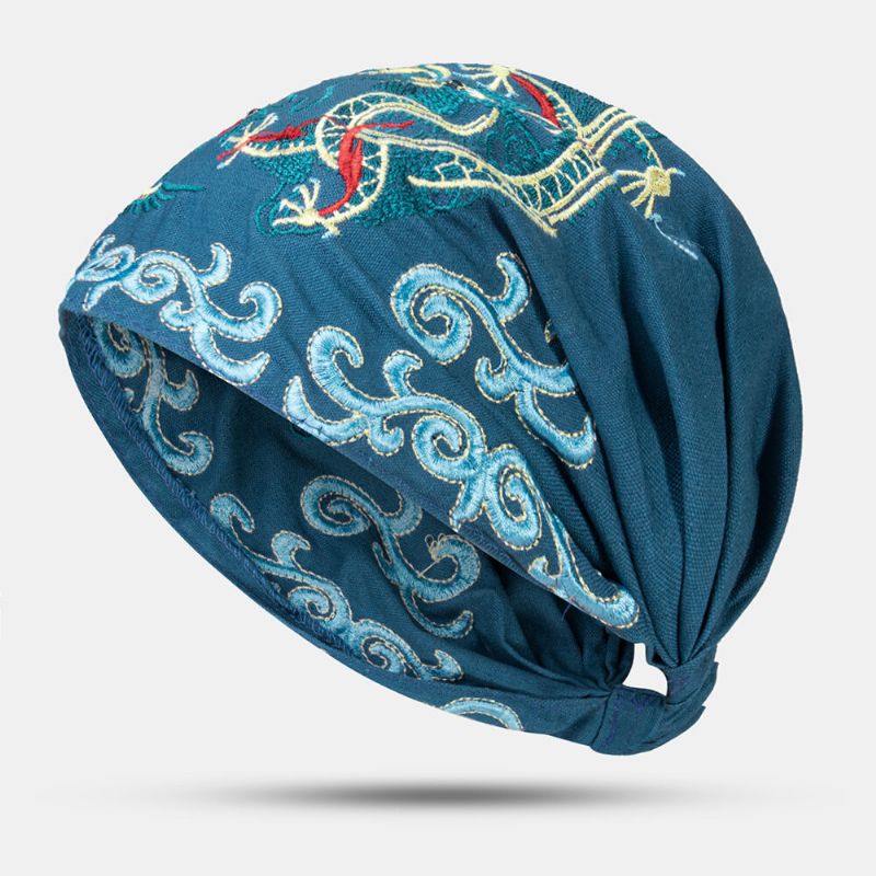 Casquettes De Bonnet Brodées Ethniques Pour Femmes Bonnes Casquettes Turban Respirantes Élastiques Vintage