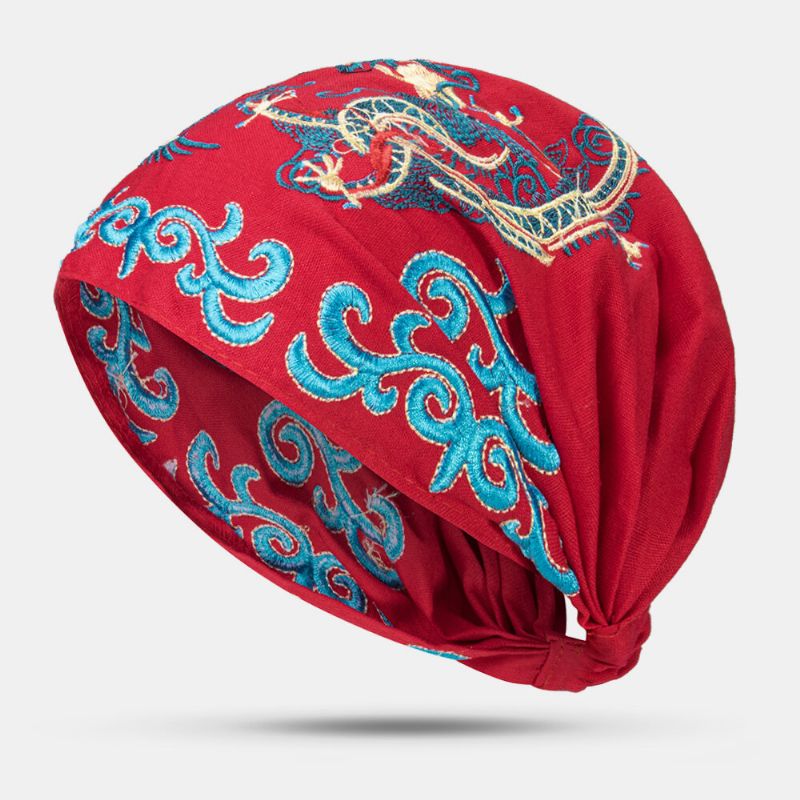 Casquettes De Bonnet Brodées Ethniques Pour Femmes Bonnes Casquettes Turban Respirantes Élastiques Vintage