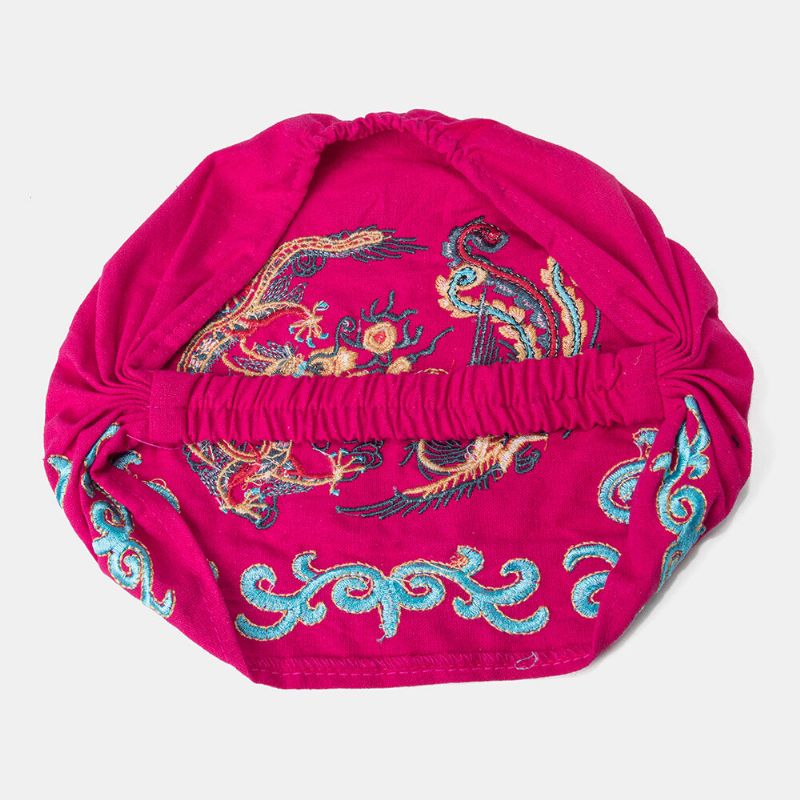 Casquettes De Bonnet Brodées Ethniques Pour Femmes Bonnes Casquettes Turban Respirantes Élastiques Vintage