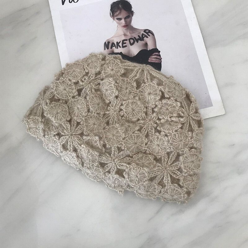 Casquettes De Bonnet Crochetées À La Main Pour Femmes Chapeau Turban Décontracté Littéraire Rétro