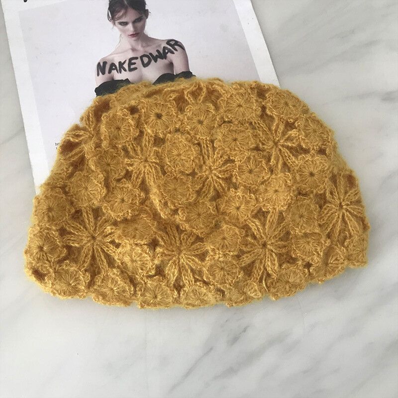 Casquettes De Bonnet Crochetées À La Main Pour Femmes Chapeau Turban Décontracté Littéraire Rétro