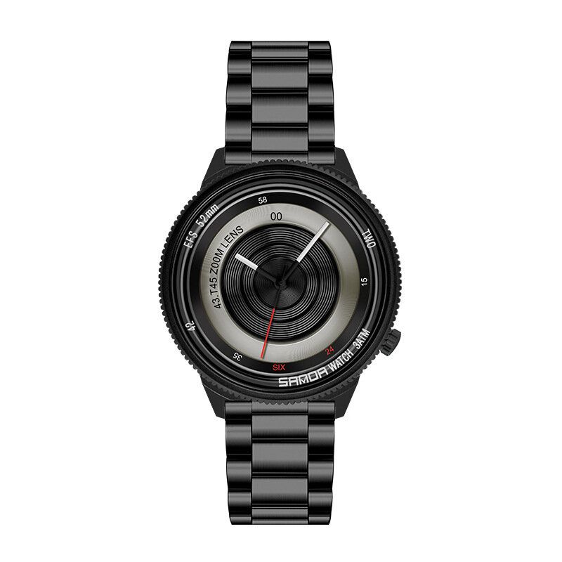 Casual Fashion Men Creative Camera Dial Bracelet En Acier Inoxydable Étanche Montre À Quartz