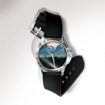 Casual Paysage Imprimé Hommes Montre Forêt Feuilles Fleurs Motif Femmes Montre À Quartz