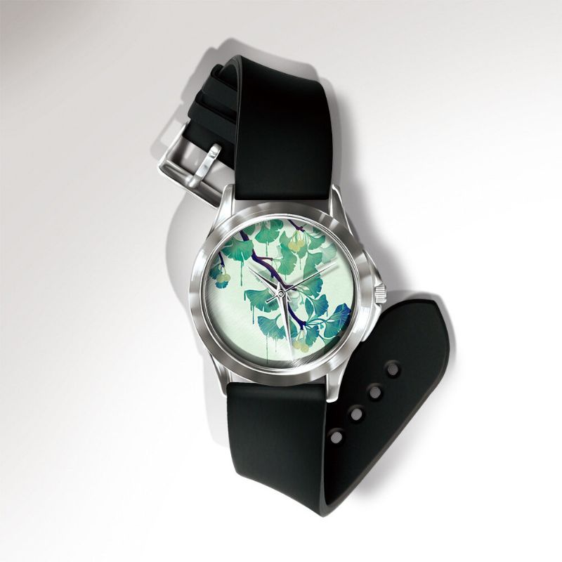 Casual Paysage Imprimé Hommes Montre Forêt Feuilles Fleurs Motif Femmes Montre À Quartz