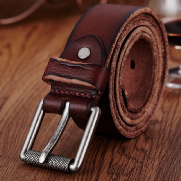 Ceinture En Cuir Véritable Pour Hommes Ceinture Décontractée Ceinture À Épingle Lisse Ceinture Rétro