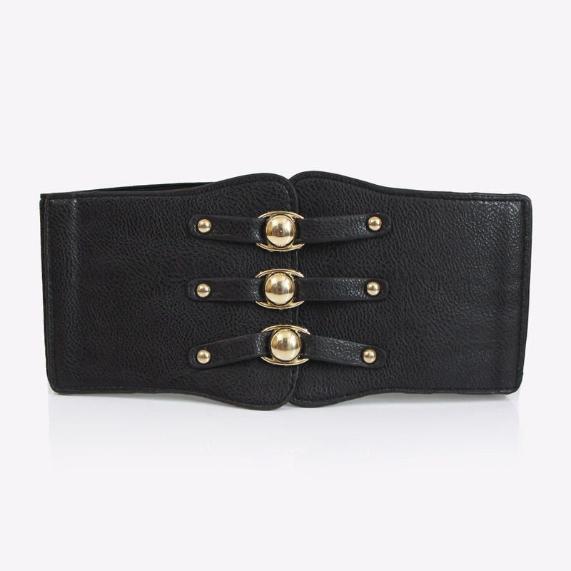 Ceinture Élastique Noire Super Large Pour Femme