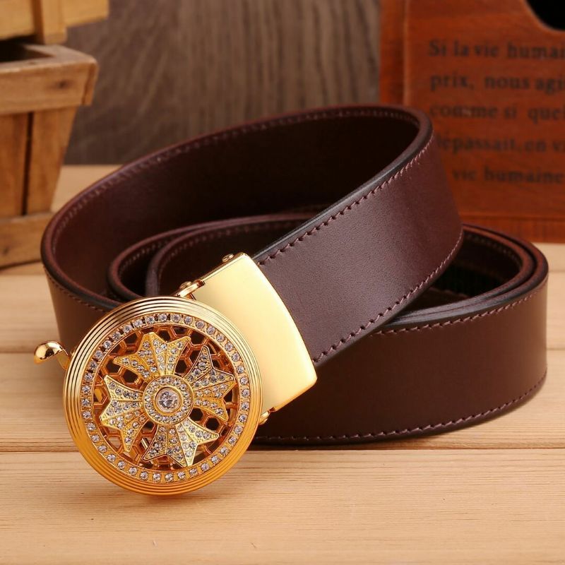 Ceinture Gaufrée En Cuir Véritable De 125 cm