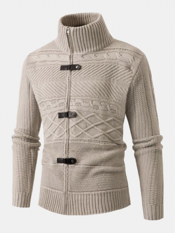 Chandails D'extérieur À Col Montant Avec Boucle Texturée En Tricot Torsadé Pour Hommes