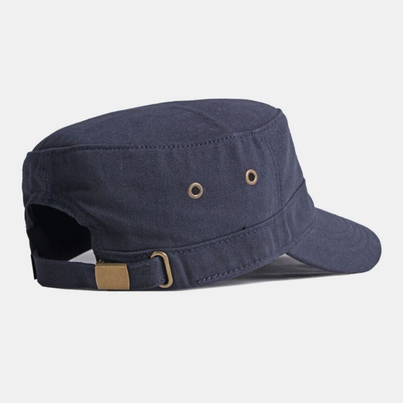 Chapeau Haut-de-forme Plat À Bord Incurvé Réglable Pour Hommes Casquettes Militaires Coupe-vent En Coton Pare-soleil