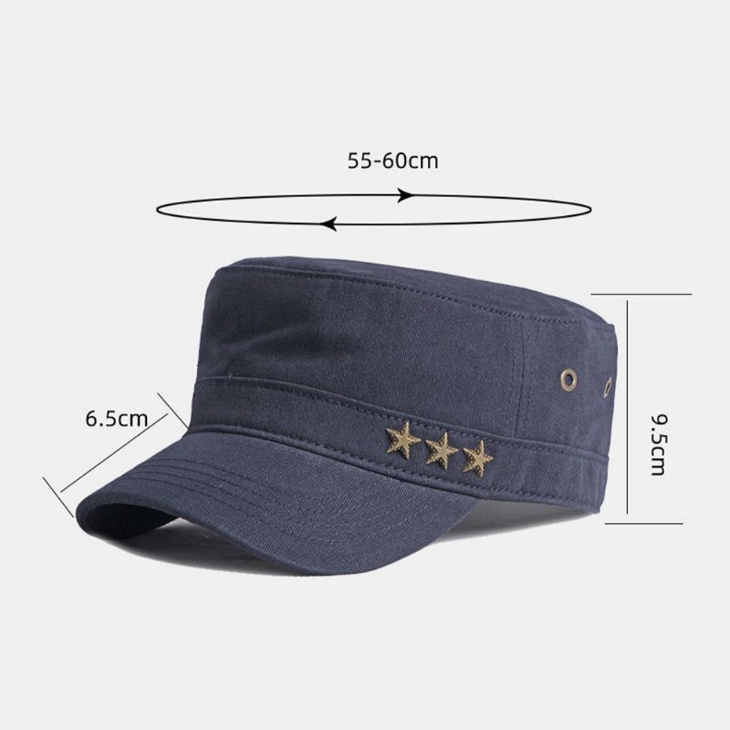 Chapeau Haut-de-forme Plat À Bord Incurvé Réglable Pour Hommes Casquettes Militaires Coupe-vent En Coton Pare-soleil