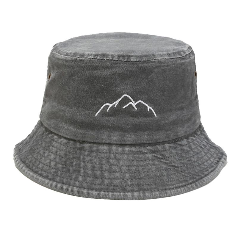 Chapeau Seau Brodé Vintage En Coton Lavé Pour Homme Sports De Plein Air Alpinisme Chapeau De Pêche