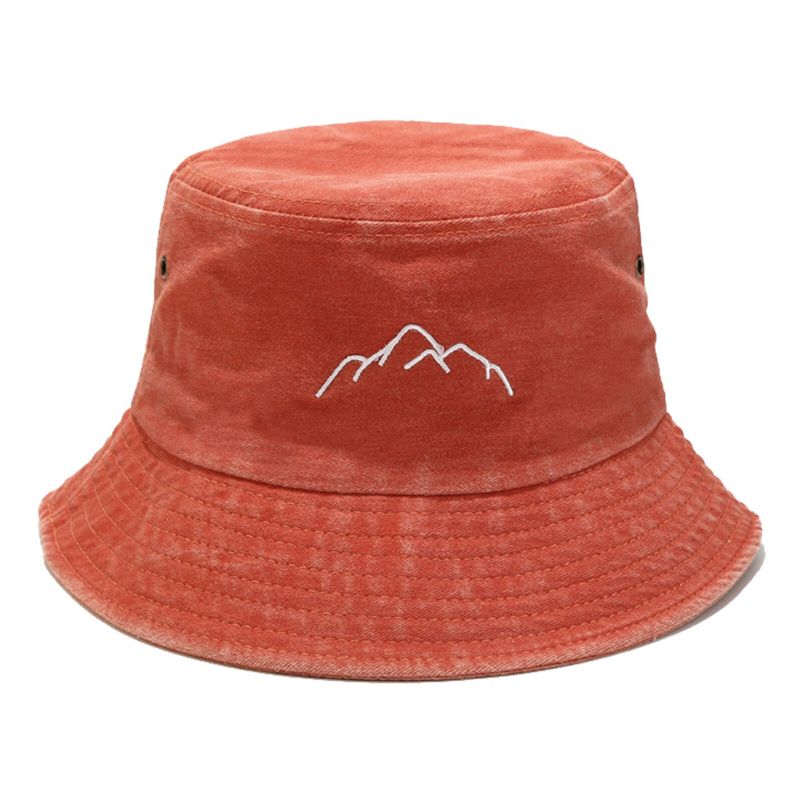 Chapeau Seau Brodé Vintage En Coton Lavé Pour Homme Sports De Plein Air Alpinisme Chapeau De Pêche