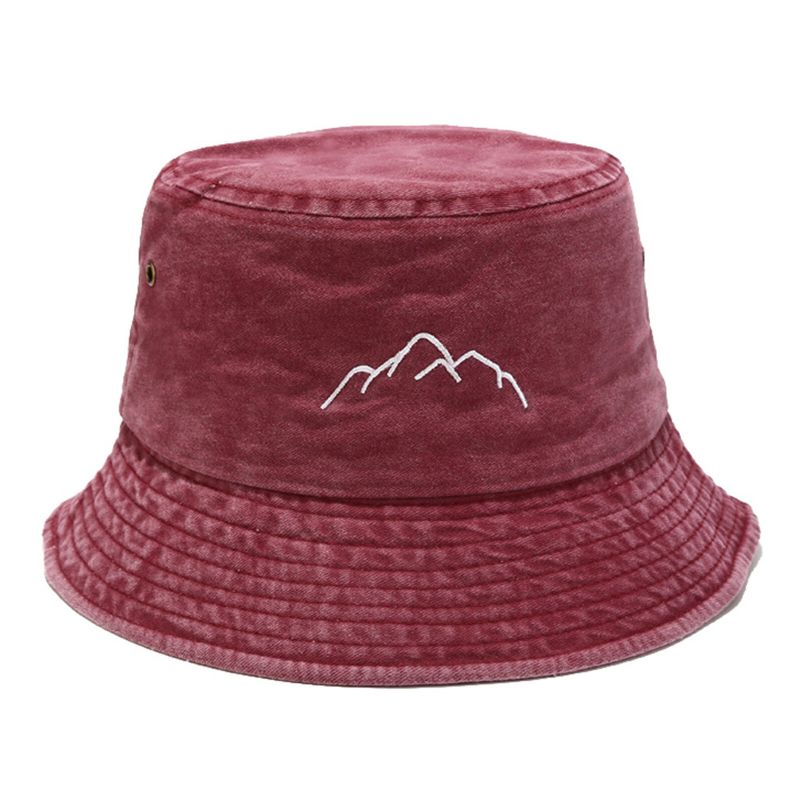 Chapeau Seau Brodé Vintage En Coton Lavé Pour Homme Sports De Plein Air Alpinisme Chapeau De Pêche