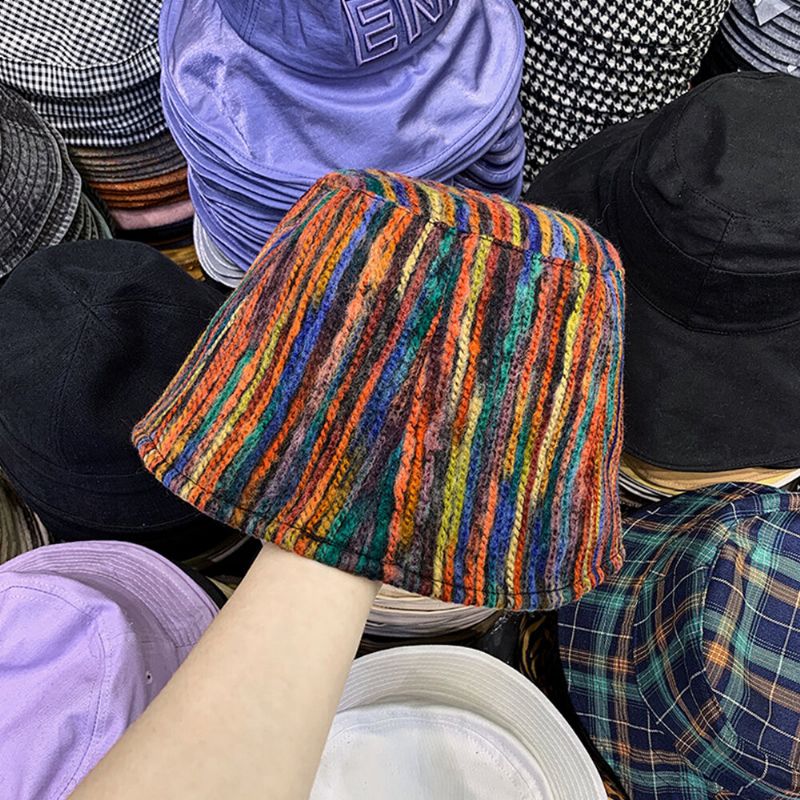 Chapeau Seau Coloré En Laine Pour Femme