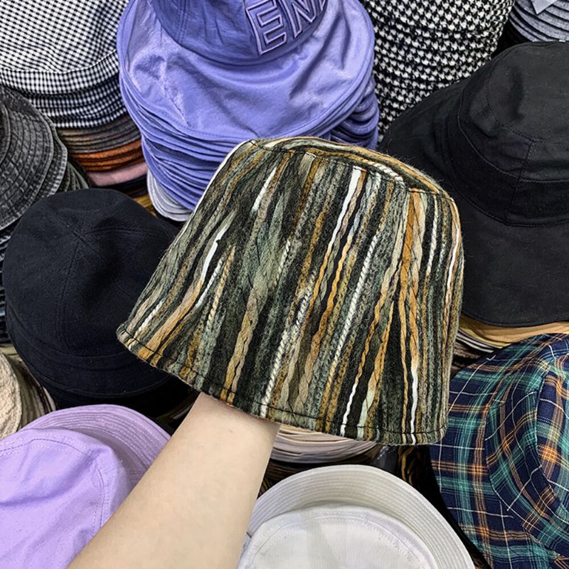 Chapeau Seau Coloré En Laine Pour Femme