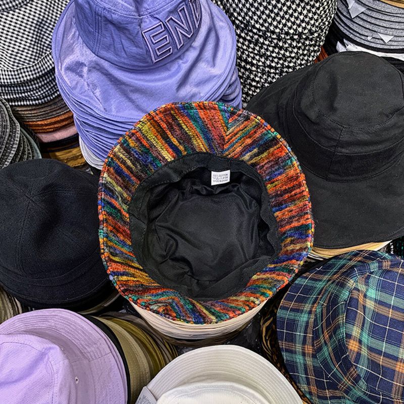 Chapeau Seau Coloré En Laine Pour Femme