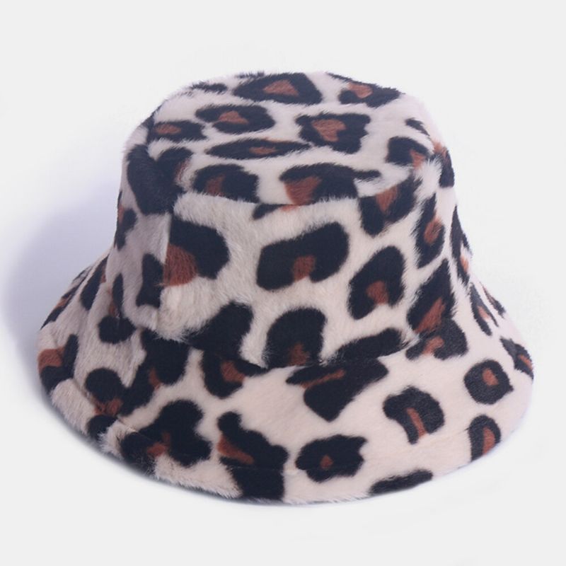 Chapeau De Seau Décontracté Chaud Pour Femme Motif Léopard