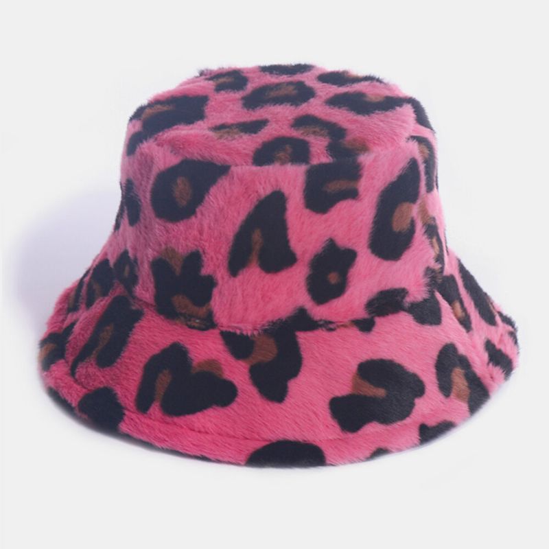 Chapeau De Seau Décontracté Chaud Pour Femme Motif Léopard