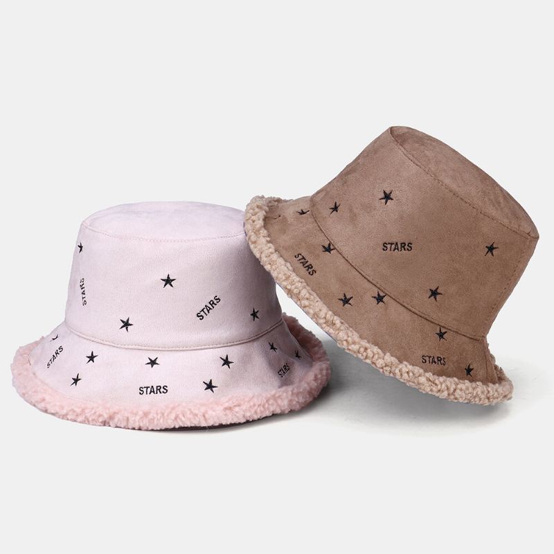 Chapeau Seau D'extérieur Chaud Et Doux En Cachemire Et Daim Pour Femme