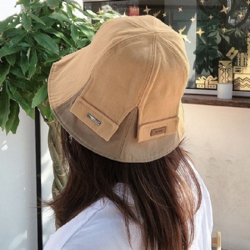 Chapeau Seau Sauvage En Coton À Double Face Pour Femme