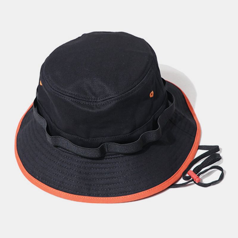 Chapeau Seau Simple Unisexe En Coton Avec Cordon De Serrage