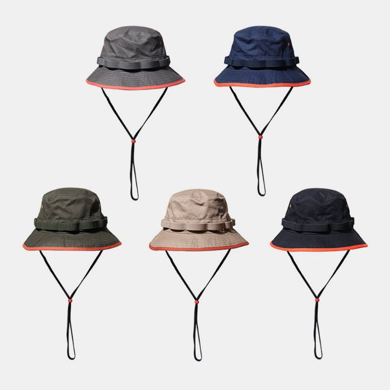 Chapeau Seau Simple Unisexe En Coton Avec Cordon De Serrage