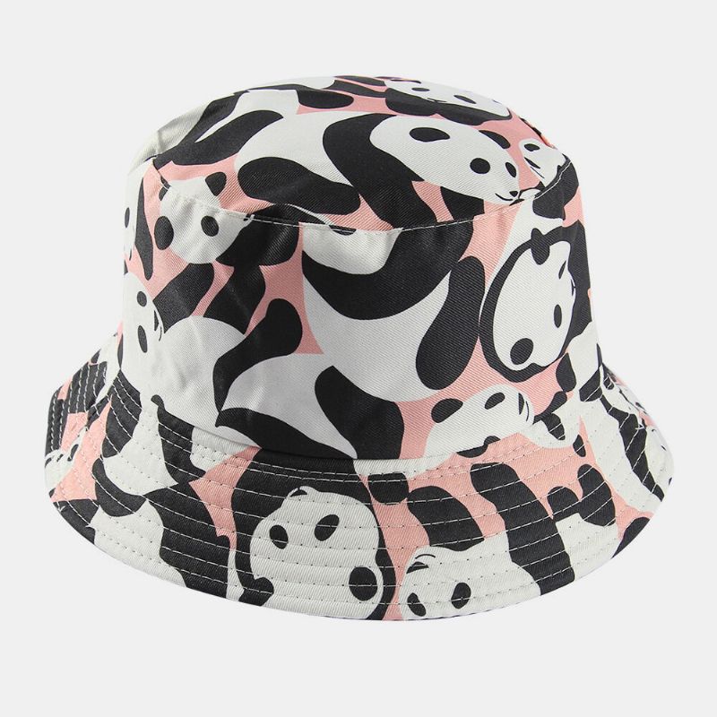 Chapeau Seau Unisexe Double Face Animaux Motif Panda Décontracté Mignon