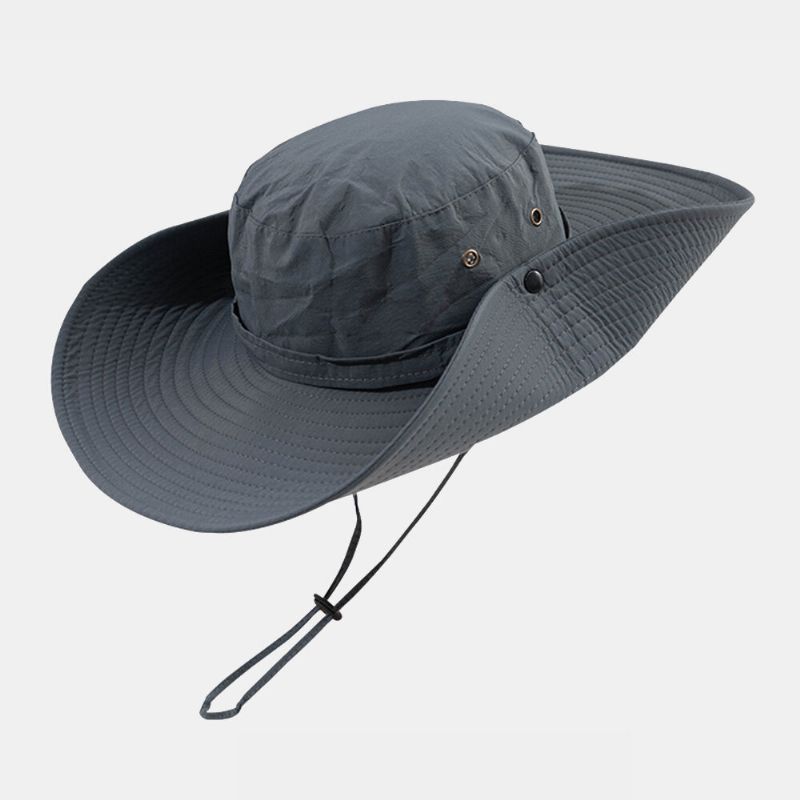 Chapeau De Soleil Pour Homme Respirant Réglable Protection Uv Extérieure Chapeau Alpinisme Pêche Crème Solaire Été Chapeaux Seau À Grand Bord