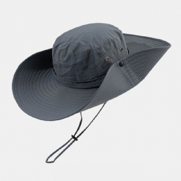 Chapeau De Soleil Pour Homme Respirant Réglable Protection Uv Extérieure Chapeau Alpinisme Pêche Crème Solaire Été Chapeaux Seau À Grand Bord