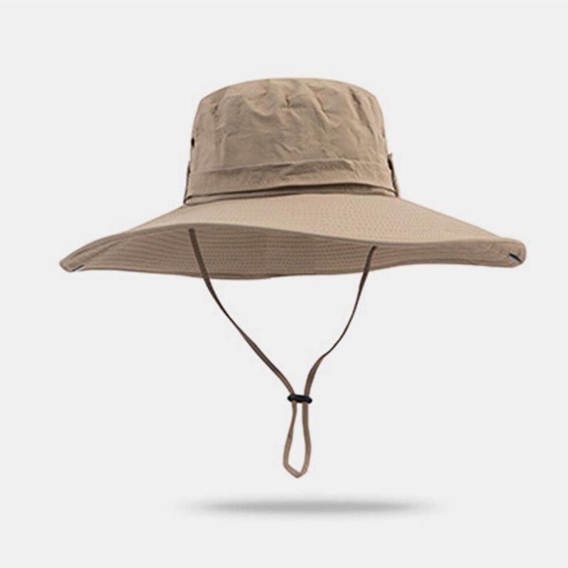 Chapeau De Soleil Pour Homme Respirant Réglable Protection Uv Extérieure Chapeau Alpinisme Pêche Crème Solaire Été Chapeaux Seau À Grand Bord